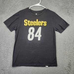 Pittsburgh Steelers Shirt Youth Large Black 84 Brown NFL Football Cotton Tee